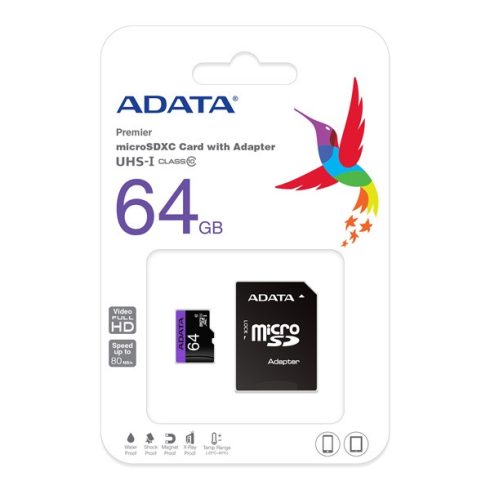 ADATA MicroSD kártya - 64GB microSDXC UHS-I Class10