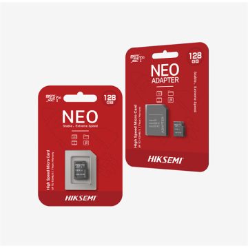   Hikvision HIKSEMI MicroSD kártya - NEO 128GB microSDXC™, Class 10 and UHS-I, 3D NAND + Adapter