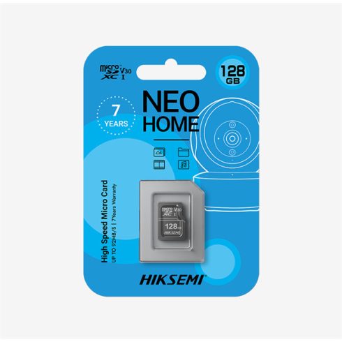 Hikvision HIKSEMI MicroSD kártya - NEO HOME 128GB microSDXC™, Class 10 and UHS-I, 3D NAND