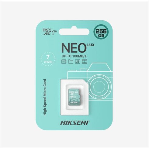 Hikvision HIKSEMI MicroSD kártya - NEO LUX 256GB microSDXC™, Class 10 and UHS-I, 3D NAND