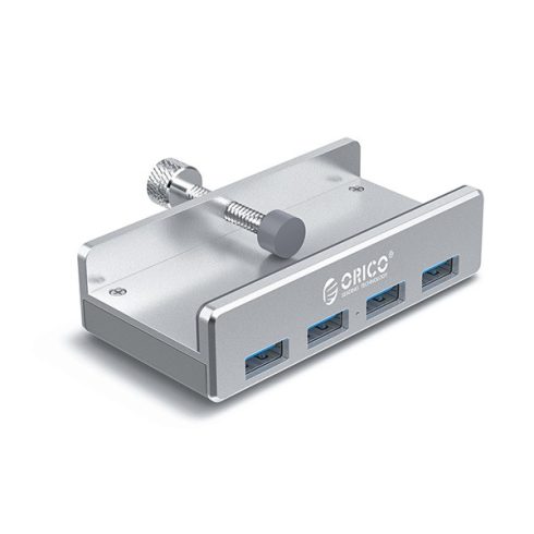 Orico USB3.0 Hub - MH4PU-SV /161/(4 port, Bemenet: USB-A, Kimenet: 4xUSB-A, rögzíthető, ezüst)