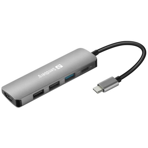 Sandberg Notebook Dokkoló - USB-C Dock HDMI+3xUSB+PD 100W