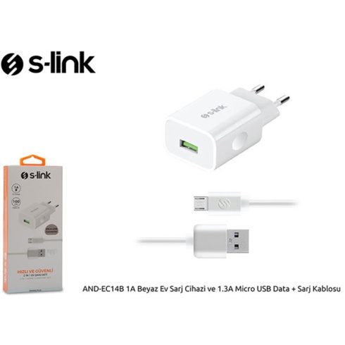 S-Link Hálózati töltő - AND-EC14B Micro USB